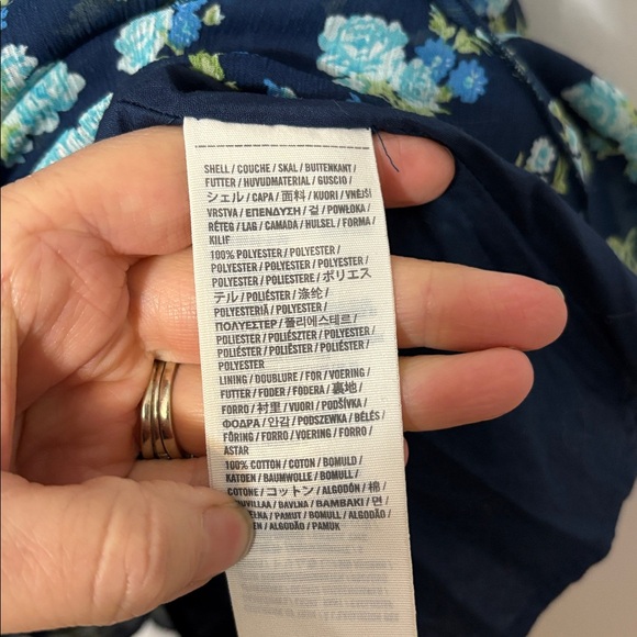 Abercrombie & Fitch Navy Floral Ruffle Mini Dress Racerback NWT Large - Picture 4 of 5